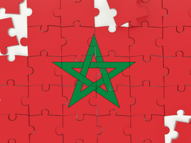 Puzzle. Download flag icon of Morocco at PNG format
