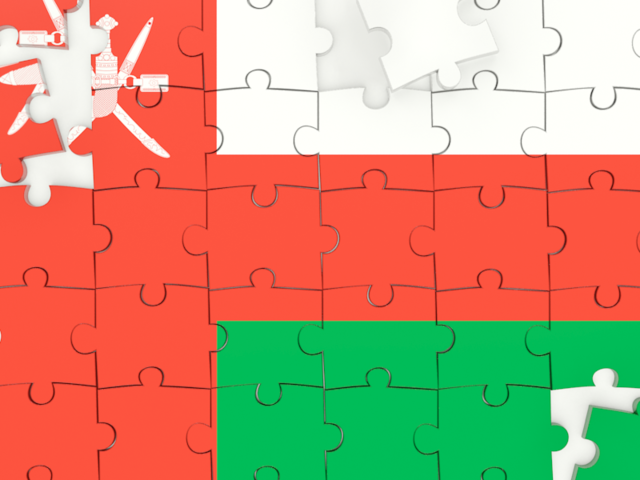 Puzzle. Download flag icon of Oman at PNG format