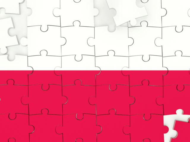 Puzzle. Download flag icon of Poland at PNG format