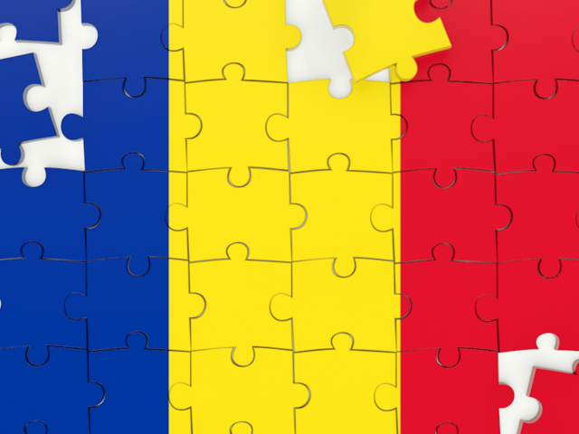 Puzzle. Download flag icon of Romania at PNG format