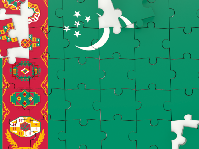 Puzzle. Download flag icon of Turkmenistan at PNG format
