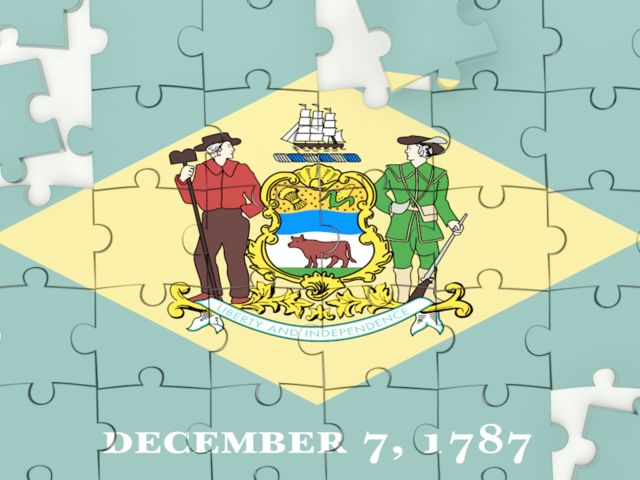 Puzzle. Download flag icon of Delaware