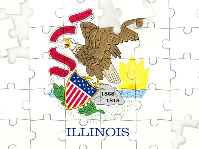 Puzzle. Download flag icon of Illinois