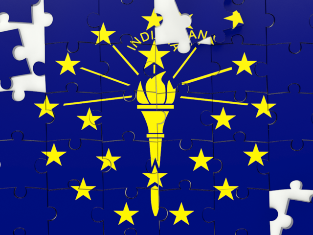 Puzzle. Download flag icon of Indiana