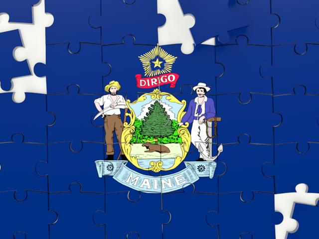 Puzzle. Download flag icon of Maine