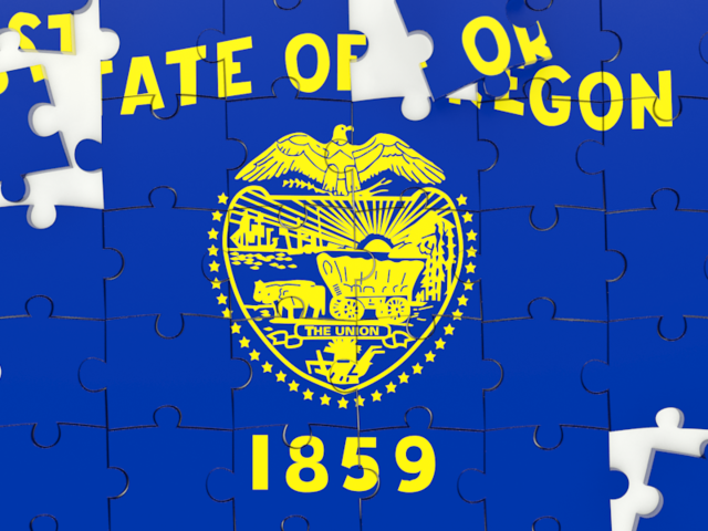 Puzzle. Download flag icon of Oregon