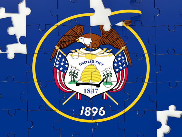 Puzzle. Download flag icon of Utah