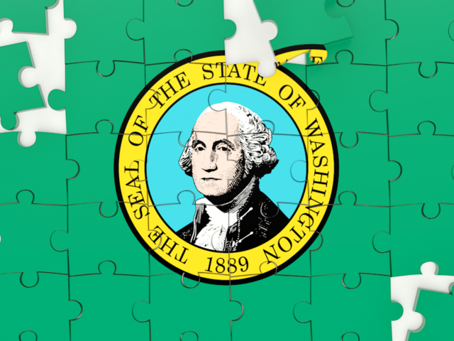 Puzzle. Download flag icon of Washington