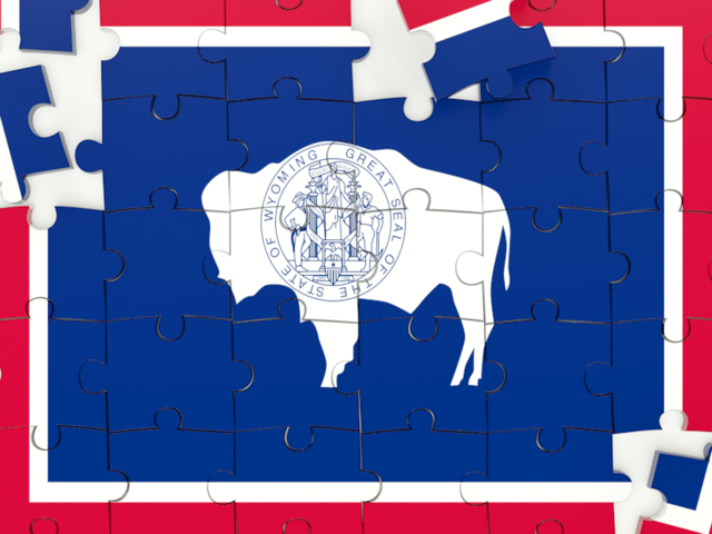 Puzzle. Download flag icon of Wyoming