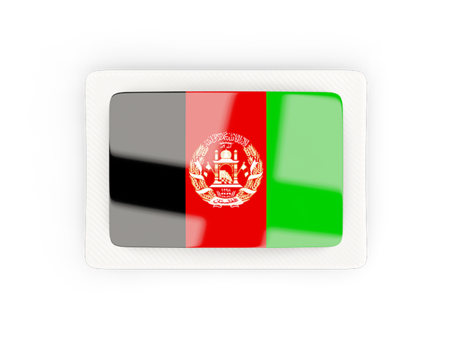 Прямоугольная карбоновая иконка. Скачать флаг. Афганистан