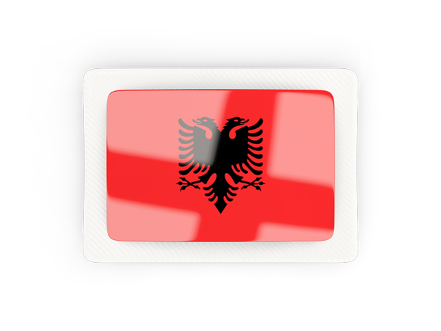 Прямоугольная карбоновая иконка. Скачать флаг. Албания