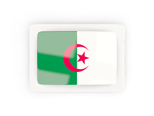 Rectangular carbon icon. Download flag icon of Algeria at PNG format