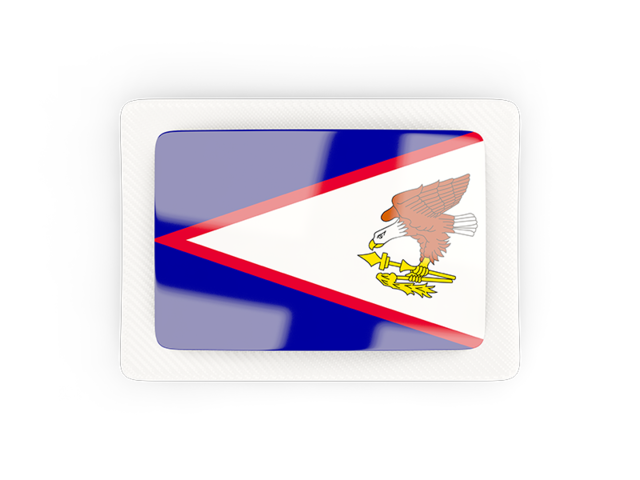 Прямоугольная карбоновая иконка. Скачать флаг. Американское Самоа