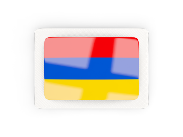 Прямоугольная карбоновая иконка. Скачать флаг. Армения