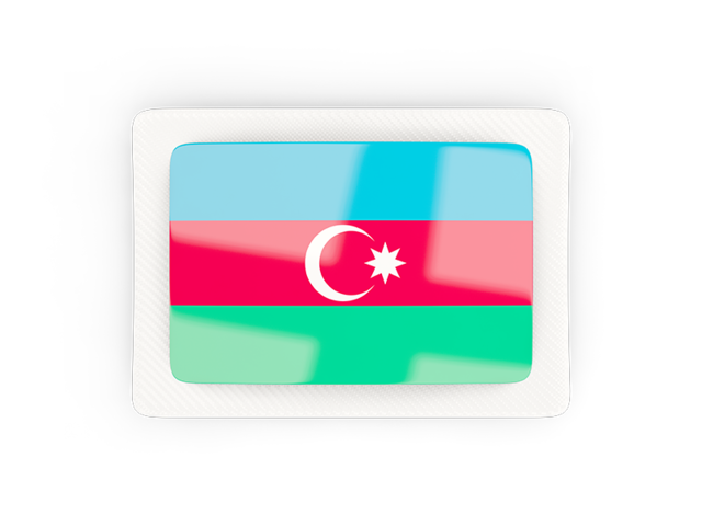 Прямоугольная карбоновая иконка. Скачать флаг. Азербайджан