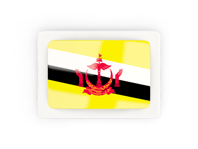 Прямоугольная карбоновая иконка. Скачать флаг. Бруней