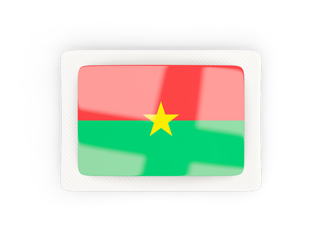 Прямоугольная карбоновая иконка. Скачать флаг. Буркина Фасо