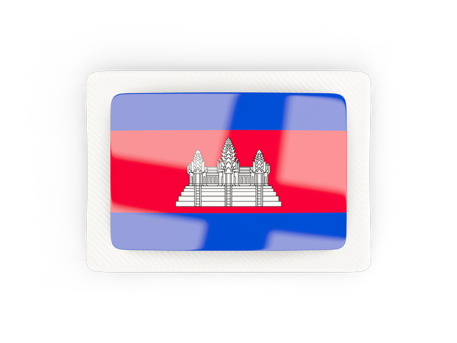 Rectangular carbon icon. Download flag icon of Cambodia at PNG format