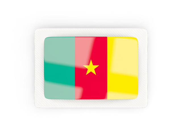 Rectangular carbon icon. Download flag icon of Cameroon at PNG format
