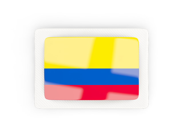 Rectangular carbon icon. Download flag icon of Colombia at PNG format