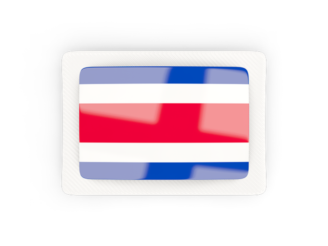 Прямоугольная карбоновая иконка. Скачать флаг. Коста-Рика