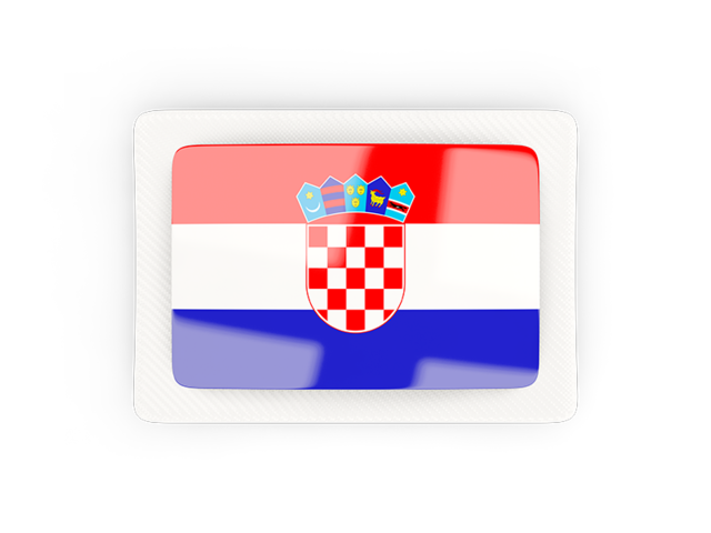 Прямоугольная карбоновая иконка. Скачать флаг. Хорватия