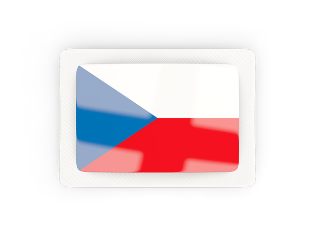 Прямоугольная карбоновая иконка. Скачать флаг. Чехия