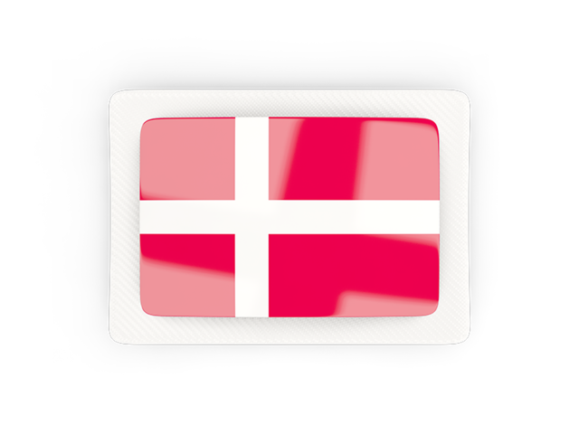Прямоугольная карбоновая иконка. Скачать флаг. Дания