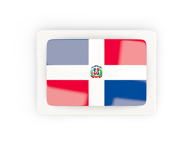 Прямоугольная карбоновая иконка. Скачать флаг. Доминиканская Республика