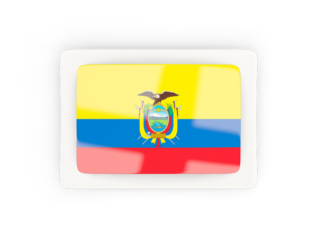 Rectangular carbon icon. Download flag icon of Ecuador at PNG format