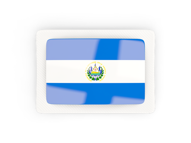 Прямоугольная карбоновая иконка. Скачать флаг. Сальвадор
