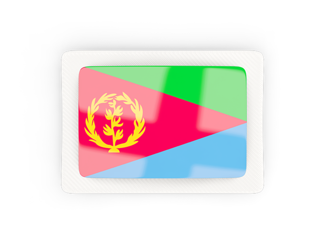 Прямоугольная карбоновая иконка. Скачать флаг. Эритрея