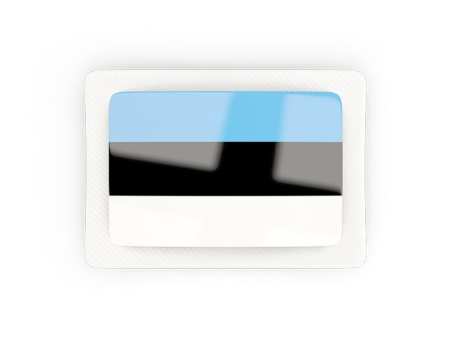 Прямоугольная карбоновая иконка. Скачать флаг. Эстония