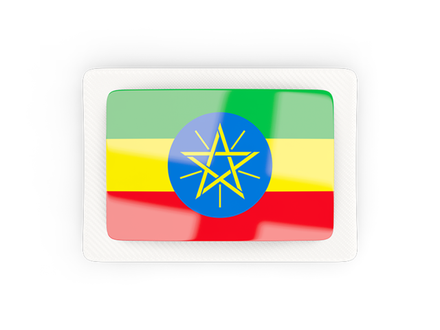 Прямоугольная карбоновая иконка. Скачать флаг. Эфиопия