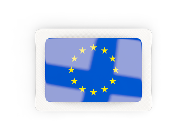 Прямоугольная карбоновая иконка. Скачать флаг. Европейский союз
