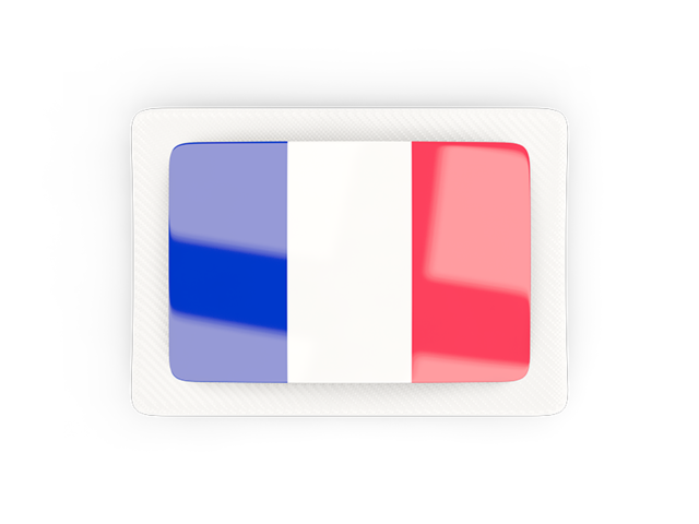 Прямоугольная карбоновая иконка. Скачать флаг. Франция