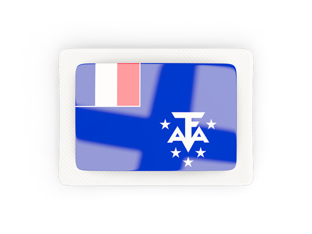 Прямоугольная карбоновая иконка. Скачать флаг. Французские Южные и Антарктические территории