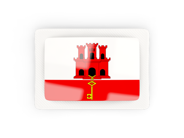 Прямоугольная карбоновая иконка. Скачать флаг. Гибралтар