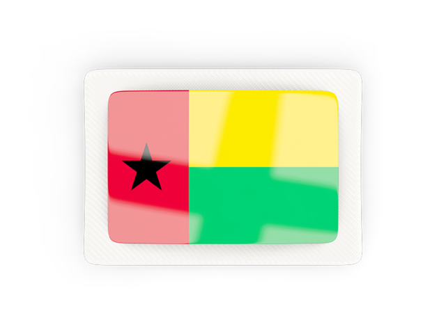 Прямоугольная карбоновая иконка. Скачать флаг. Гвинея-Бисау