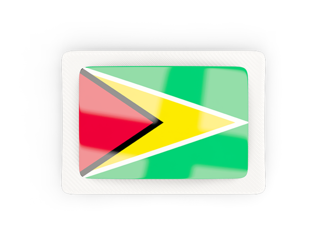Прямоугольная карбоновая иконка. Скачать флаг. Гайана