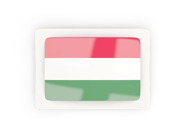 Прямоугольная карбоновая иконка. Скачать флаг. Венгрия