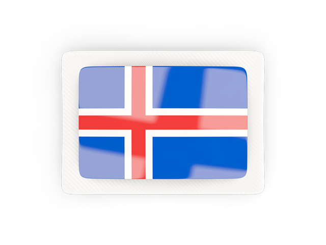 Прямоугольная карбоновая иконка. Скачать флаг. Исландия