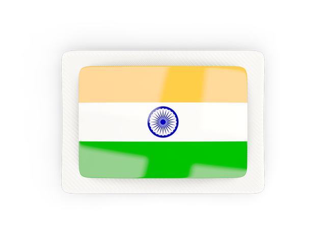 Прямоугольная карбоновая иконка. Скачать флаг. Индия