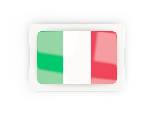 Прямоугольная карбоновая иконка. Скачать флаг. Италия