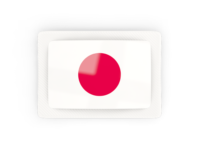 Прямоугольная карбоновая иконка. Скачать флаг. Япония