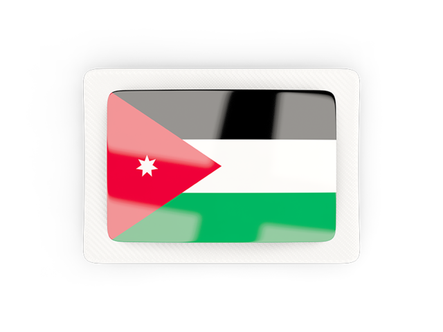 Прямоугольная карбоновая иконка. Скачать флаг. Иордания