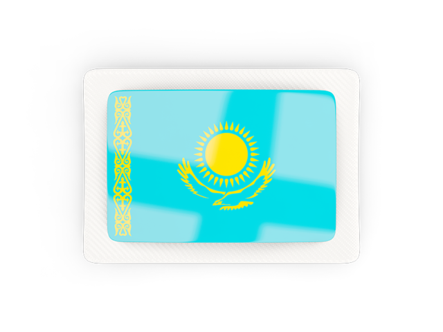 Прямоугольная карбоновая иконка. Скачать флаг. Казахстан