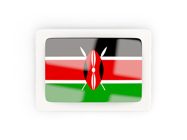 Прямоугольная карбоновая иконка. Скачать флаг. Кения