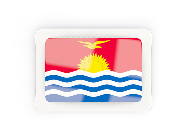 Прямоугольная карбоновая иконка. Скачать флаг. Кирибати