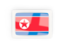 Северная Корея. Прямоугольная карбоновая иконка. Скачать иллюстрацию.